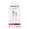 SWISSTEN DÁTOVÝ KÁBEL TEXTILE II USB / USB-C 1,5 M RUŽOVÝ