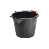 Vedro ReCycled® STRONG 15 lit., stavebné, s výlevkou, extra silné, plastový úchyt, čierne