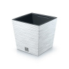 PROSPERPLAST FURU SQUARE Kvetináč LOW 24 cm bielý
