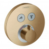 Hansgrohe Shower Select, termostatická batéria pod omietku na 2 spotrebiče, kefovaný bronz, HAN-15743140