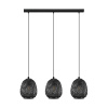 EGLO Závesná lampa Dembleby, 3-plameňová, čierna - 43266