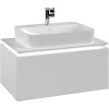 VILLEROY & BOCH Legato závesná skrinka pod umývadlo na dosku (umývadlo v strede), 1 zásuvka, s LED osvetlením, 800 x 500 x 380 mm, White Matt, B753L0MS