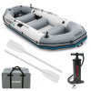 Nafukovací čln Mariner 4 pre 4 osoby s veslami, pumpou, držiakmi na prúty a motorom INTEX 68376