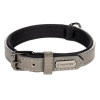 Flamingo Collar Binti Grey - kožený obojok pre psa s podšívkou, prírodná koža, neoprén, šedá - S