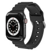 AppleMix Remienok pre Apple Watch Ultra 49 mm / 45 mm / 44 mm / 42 mm - 3D prúžky - silikón - čierny