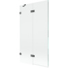 Mexen Lunar, 2-krídlová vaňová zástena ľavá 100 x 150 cm, číre sklo, grafitová, 897-100-100-95-00-L