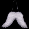 Anjelské krídla - závesná dekorácia z peria, farba biela