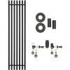 CERANO - Kúpeľňový radiátorový set Francesco - ústredné vykurovanie - bočné pripojenie - 872W - čierna matná - 1500x390 mm