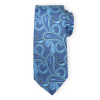 Klasická pánska kravata modrá so svetlým vzorom Paisley 17030