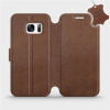 Kožené flip pouzdro Mobiwear - Samsung Galaxy S7 - Hnědé (Kožené knížkové pouzdro, obal, kryt na mobil Samsung Galaxy S7, Hnědé, materiál Genuine Leather, ochrana 360°, stojánek, silikonová vanička, m