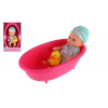 Teddies Bábätko bábika s kačičkou 22cm vo vaničke