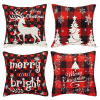 Springos Vianočné obliečky na vankúšiky 40x40 cm, sada 4ks, bielo-červené