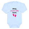 Dětské body s českým nápisem Gama Ahoj, já jsem tady nová vel.86