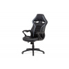 Autronic KA-G406 GREY - Kancelárska stolička, čierna ekokoža + sivá látka MESH, čierny plastový kríž, hojdací mechanizmus