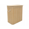 BAMBUSOVÝ KOŠ NA PRANIE DVOJKOMOROVÝ S RÚČKOU 100L BÉŽOVÝ 32x52x60CM