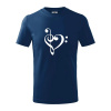 Husľový kľúč srdce - Tričko detské bavlnené - 146 cm/10 rokov ( Polnočná modrá )