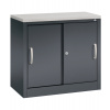 Kancelárska skriňa Acurado - Sideboard, posuvné dvere 800 x 400 x 720 mm, čiernosivá