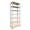 Kovový regál do domácnosti Biedrax 35 x 75 x 240 cm, biely - 7 políc MDF