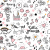 Tapeta do detskej izby - Tapeta Pink, Malá princezná, titulky - Unicorn (Tapeta do detskej izby - Tapeta Pink, Malá princezná, titulky - Unicorn)