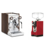 Biepi Sara PID, white/wood + Eureka Mignon Specialita, CR ferrari red