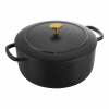 Litinový hrnec s poklicí BELLAMONTE 24 cm, 4,0 l, černá - BALLARINI (Kulatý hrnec 24 cm, 4,0 l BELLAMONTE černý - BALLARINI)