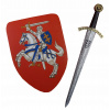 Šaty elsa šaty sada Elza 122-128 5-6 rokov (Rytiersky štít a meč pre detské rytierske oblečenie)