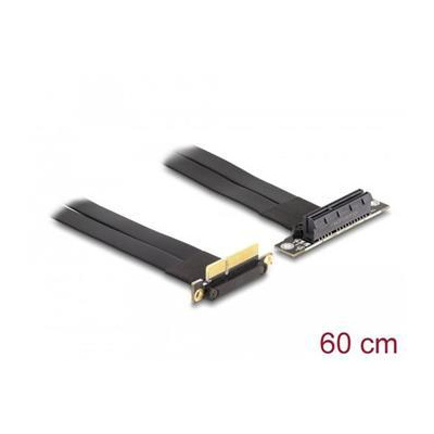Delock Riser karta PCI Express, ze zástrčky x4 90° pravoúhlý na slot x4 90° pravoúhlý, s kabelem, délka 60 cm