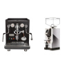 ECM Synchronika, black, dark walnut + Eureka Mignon Turbo, CR chrome