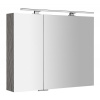 Sapho - MIRRÓ galérka s LED osvetlením, 90x70x16cm, dub strieborný