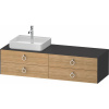 DURAVIT White Tulip závesná skrinka pod umývadlo na dosku (umývadlo vľavo), 4 zásuvky, 1600 x 550 x 408 mm, dub prírodný masív/grafit matný, WT4995LH5580000