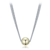 MINET Elegantný dvojfarebný strieborný náhrdelník s tromi retiazkami s guličkou Ag 925/1000 10,70g