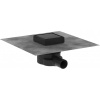 HANSGROHE RainDrain Point podlahová vpusť, mriežka 10 x 10 cm, k položeniu dlažby zozadu krytu, matná čierna, 56247670