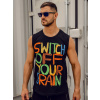 Čierne pánske tank top tričko s potlačou Bolf 14803A-1