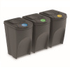 PROSPERPLAST Sada 3 odpadkových košov SORTIBOX šedý kameň, objem 3x35L