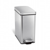 Pedálový odpadkový kôš Simplehuman - 10 l, hranatý, matná oceľ, FPP (CW1898CB a 0838810016610)