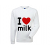 Pánska mikina bez kapucne I Love milk