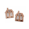 Drevený domček na zavesenie / na nalepenie - 2 ks hnedá prírodná