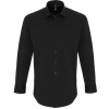 Premier Workwear Pánska bavlnená košeľa s dlhým rukávom PR244 Black XXL