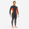 DECATHLON Pánska kombinéza z neoprénu 3/2 mm Dinghy 500 šité/lepené švy čierno-oranžová S