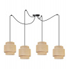 Light Home Závesné svietidlo Boho Spider, 4x jutové tienidlo, (výber z 2 farieb konštrukcie)