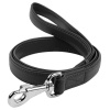 WAU DOG Ploché kožené vodítko čiernej farby 122cm šírka: 25 mm