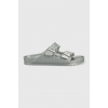 Šľapky Birkenstock Arizona Eva pánske, strieborná farba