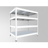 Kovový regál do skladu Biedrax 45 x 120 x 120 cm, biely - 4 police pozink