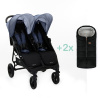 VALCO BABY Kočík dvojčatový Slim Twin Glacier + PETITE&MARS fusak Jibot ZADARMO