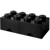 LEGO® úložný box so šuplíkmi 250x500x180mm čierny
