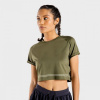 SQUATWOLF Dámske tričko Flux CropTop Khaki M
