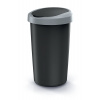 Prosperplast Odpadkový koš COMPACTA R FLAP - objem 50 l, barva: recykl. černá se světle šedým víkem