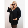 Kesi Włoski Dámska mikina Plus Size bavlnená oversized s dlhým rukávom čierna