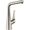 HANSGROHE Metris M71 páková drezová batéria s vyťažiteľným výtokom, 1jet, sBox, výška výtoku 315 mm, vzhľad nerezovej ocele, 73812800