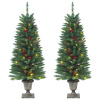 Umelé vianočné stromčeky 2 ks 100 LED zelené 120 cm-ForU-357770